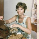 Helen Manning making peanut butter in Africa in the 1980s