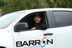 Barron Heating and Air Conditioning Wes close up truck