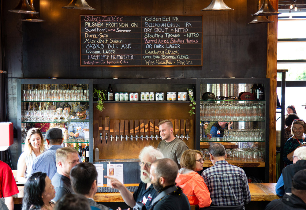 ““People are just so excited to be able to gather again,” says Twin Sisters’ Bridget Parson. Photo courtesy Twin Sisters Brewing Company