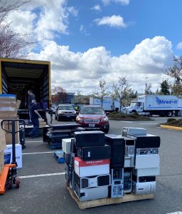 Old TVs, laptops, cellphones, monitors, and computer drives can all be dropped off for free recycling.