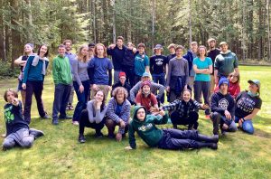 group of teens at Wild Whatcom's Wayfinders