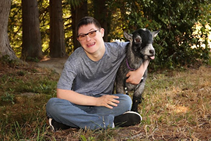 Dylan with his goat