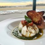 skagit landing valentines day Burrata with Tomato Confit and Pesto Crostini