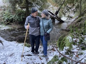 Szue and Frank Juhasz on the Ludlow Falls Interpretive trail