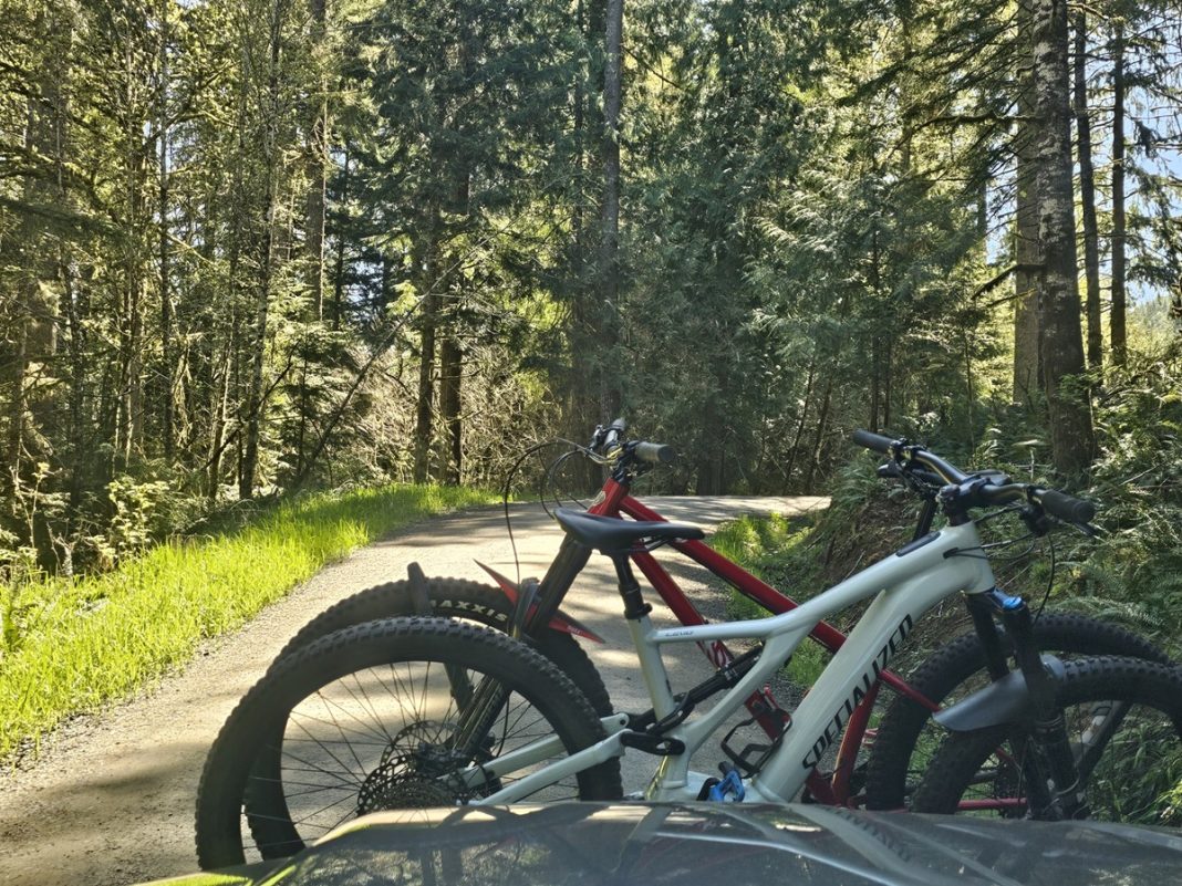 car with bikes attached to the back